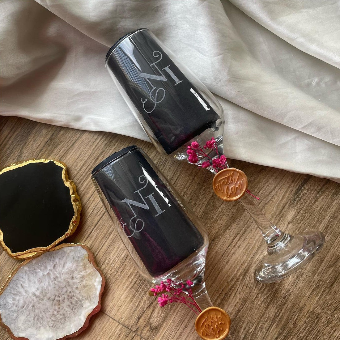 Golden Glare Champagne Flutes