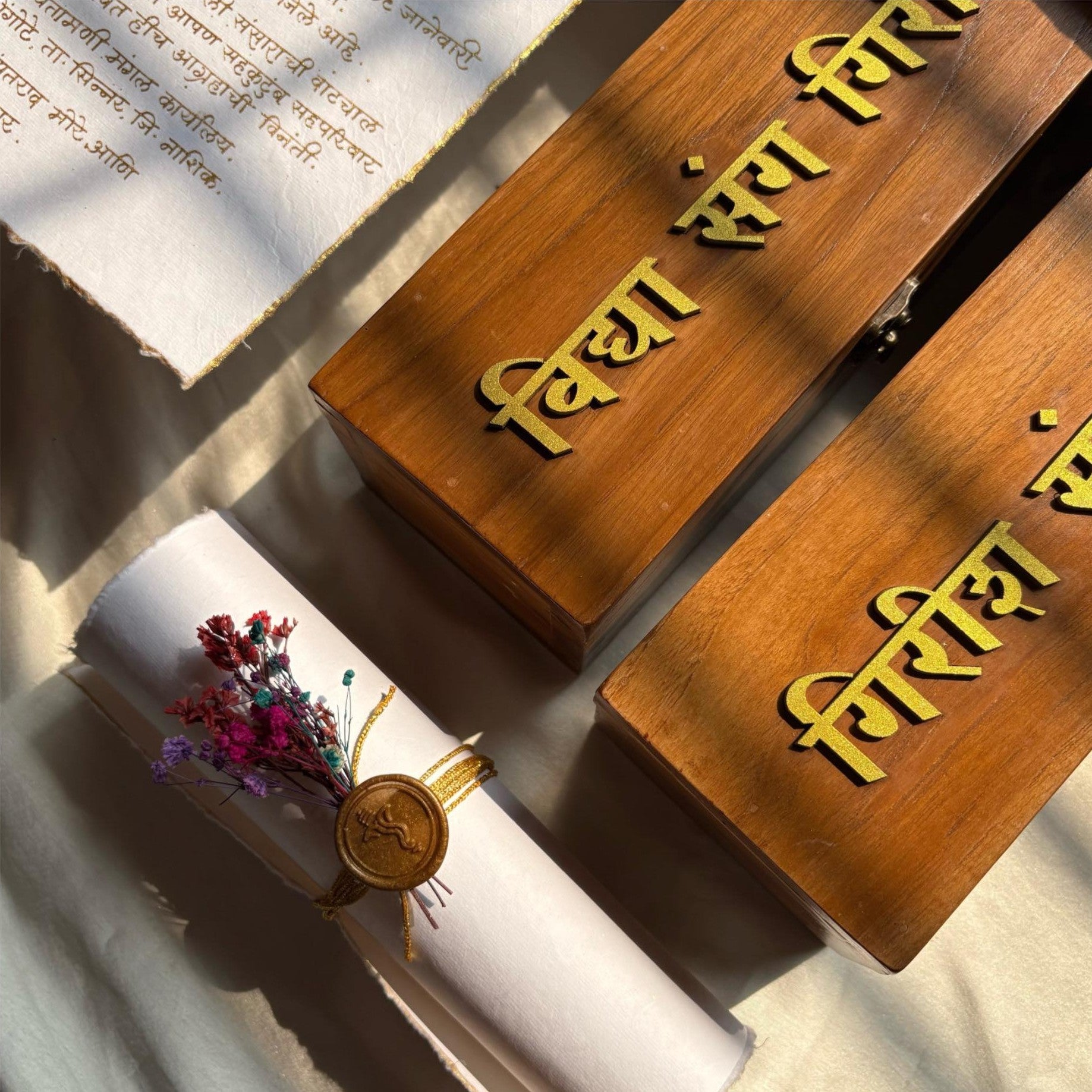 Wooden Box Wedding Invites