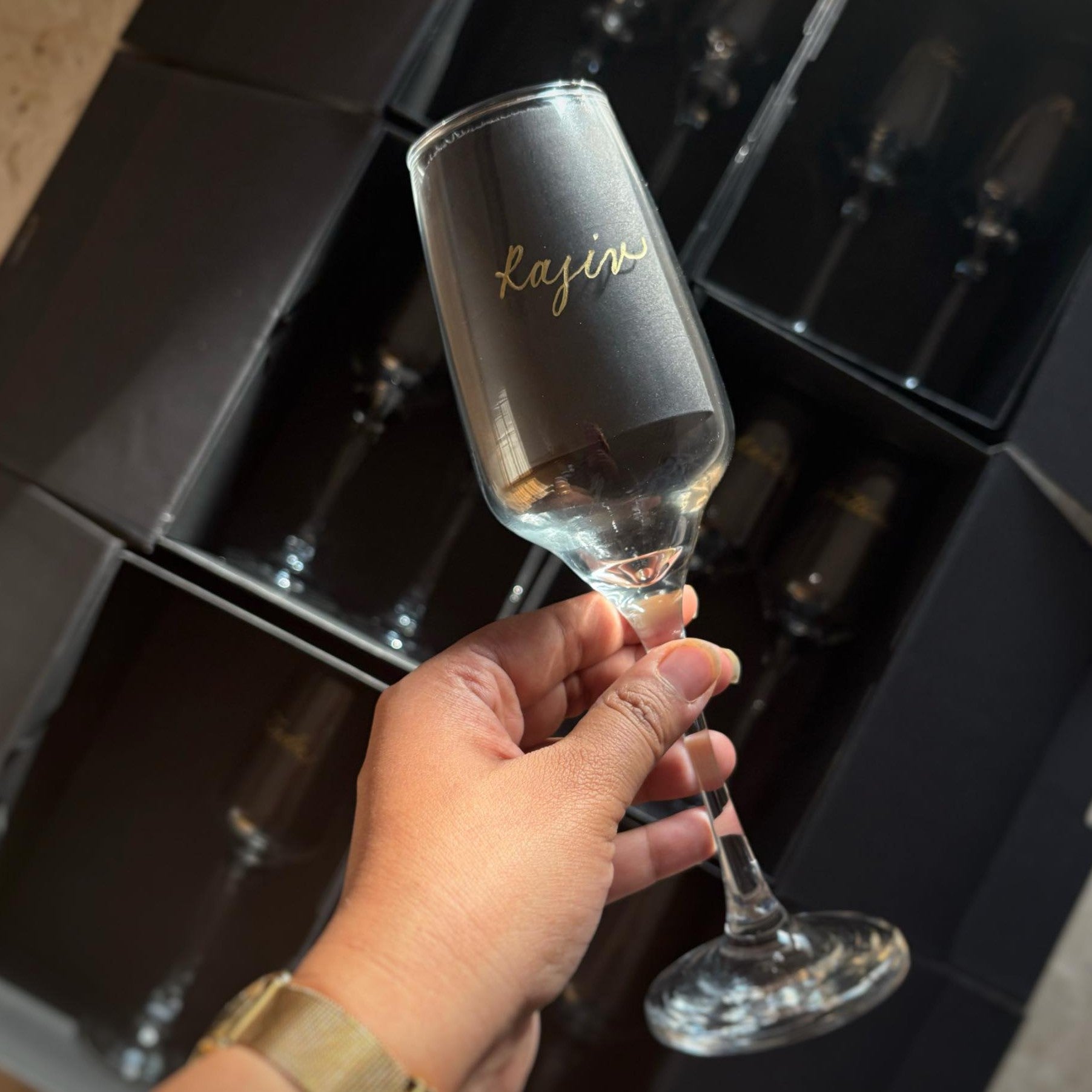 Golden Glare Champagne Flutes