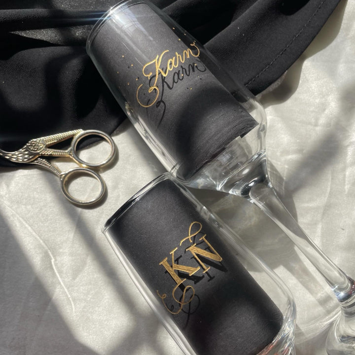 Golden Glare Champagne Flutes