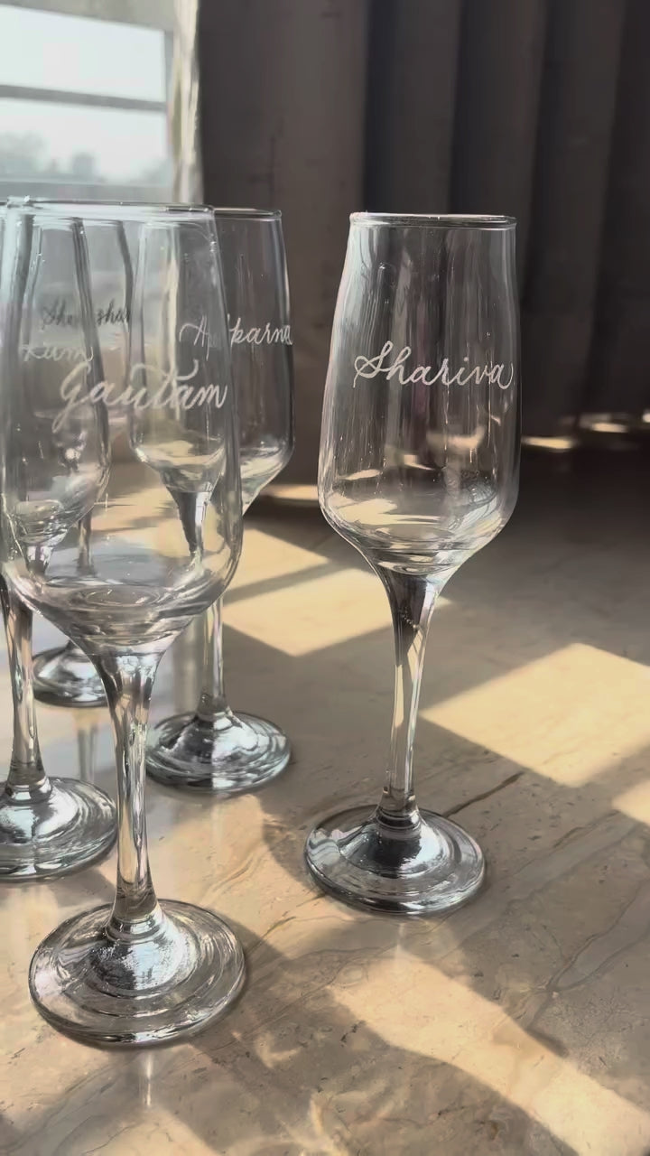 Golden Glare Champagne Flutes